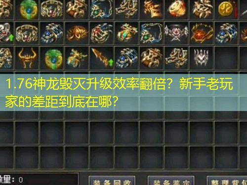 1.76神龙毁灭升级效率翻倍？新手老玩家的差距到底在哪？